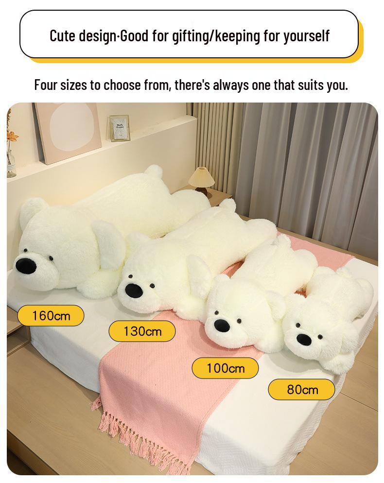 Extra Large Long-Haired Dog Plush Pillow – Bear Hug Sleeping Pillow Gift for Girls