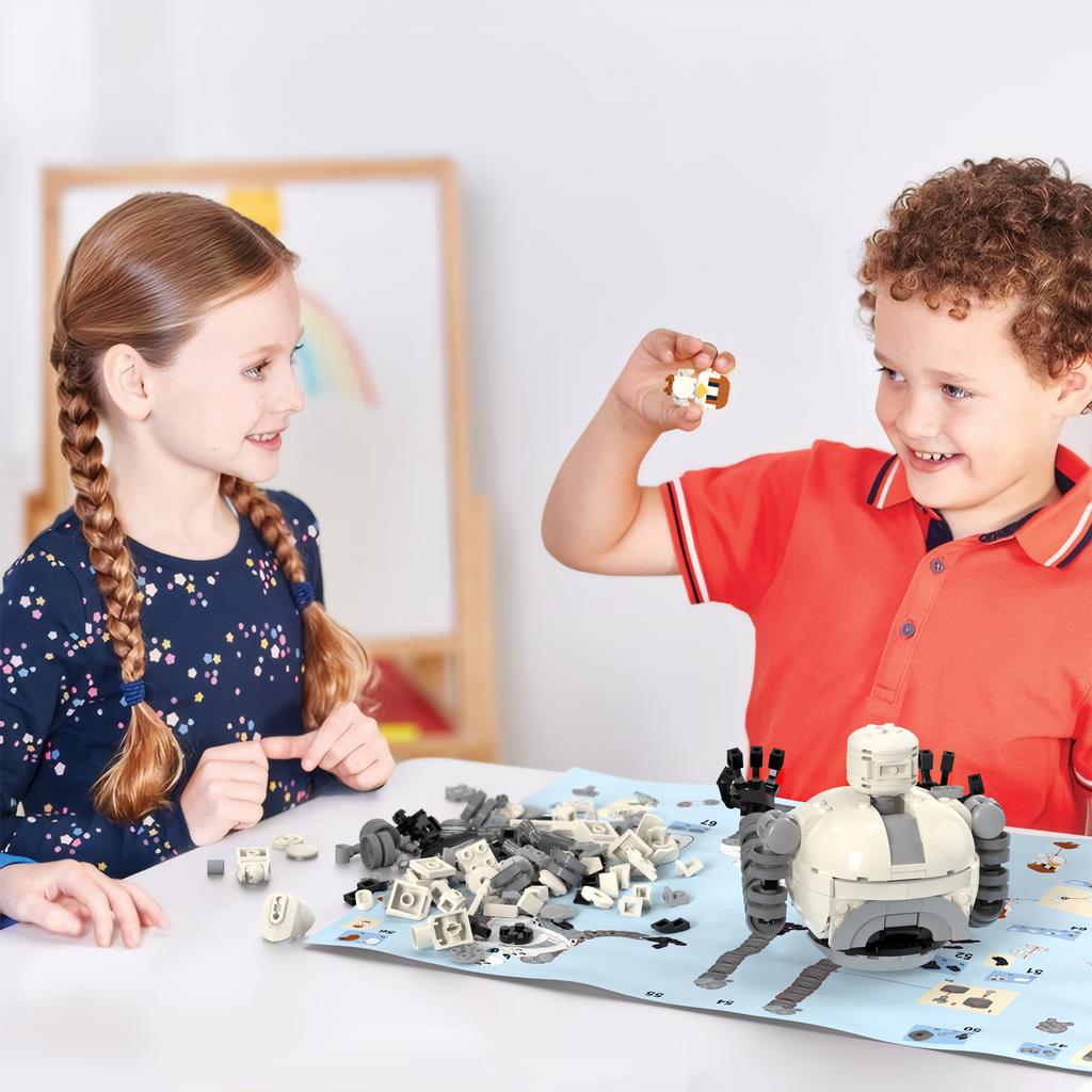 Wildnis Roz Roboter & Brightbill Actionfigur Bauset 2er-Set, Cartoon Niedliches Modell Bauspielzeug-Set für Filmfans, Kinder 6+