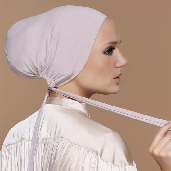 Moteriškas turbanas Artimųjų Rytų vientisos spalvos reguliuojamas plaukų uždangalas galvos skara su elastine juostele maža skrybėlaitė