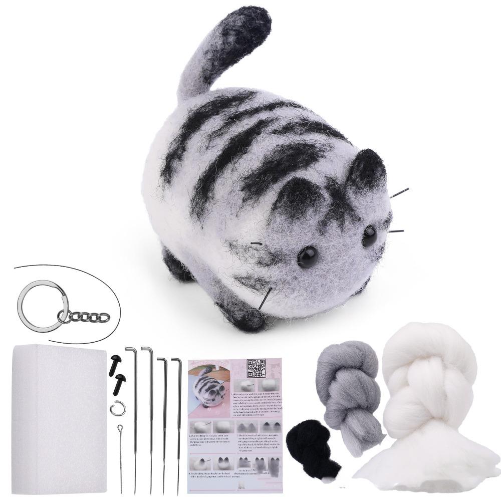 Material Package Non-Finished Cat Wool Felting Package Dog DIY Wool Felt Kit  Artwork