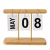 Standing Flip Desk Calendar Modern Reusable Daily Flip Calendar Wooden Desktop Calendar for Office
