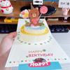 3D Cartoon Bear Pop Up Birthday Card Gift Greeting Cards for Kids Wife Husband Baby Shower