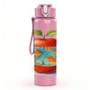 1PC Earth Pattern Apple Fruit Print 750ml Color Plastic Sports Water Bottle Leakproof Flip Straw Lid Suitable for Sports Office Home Use