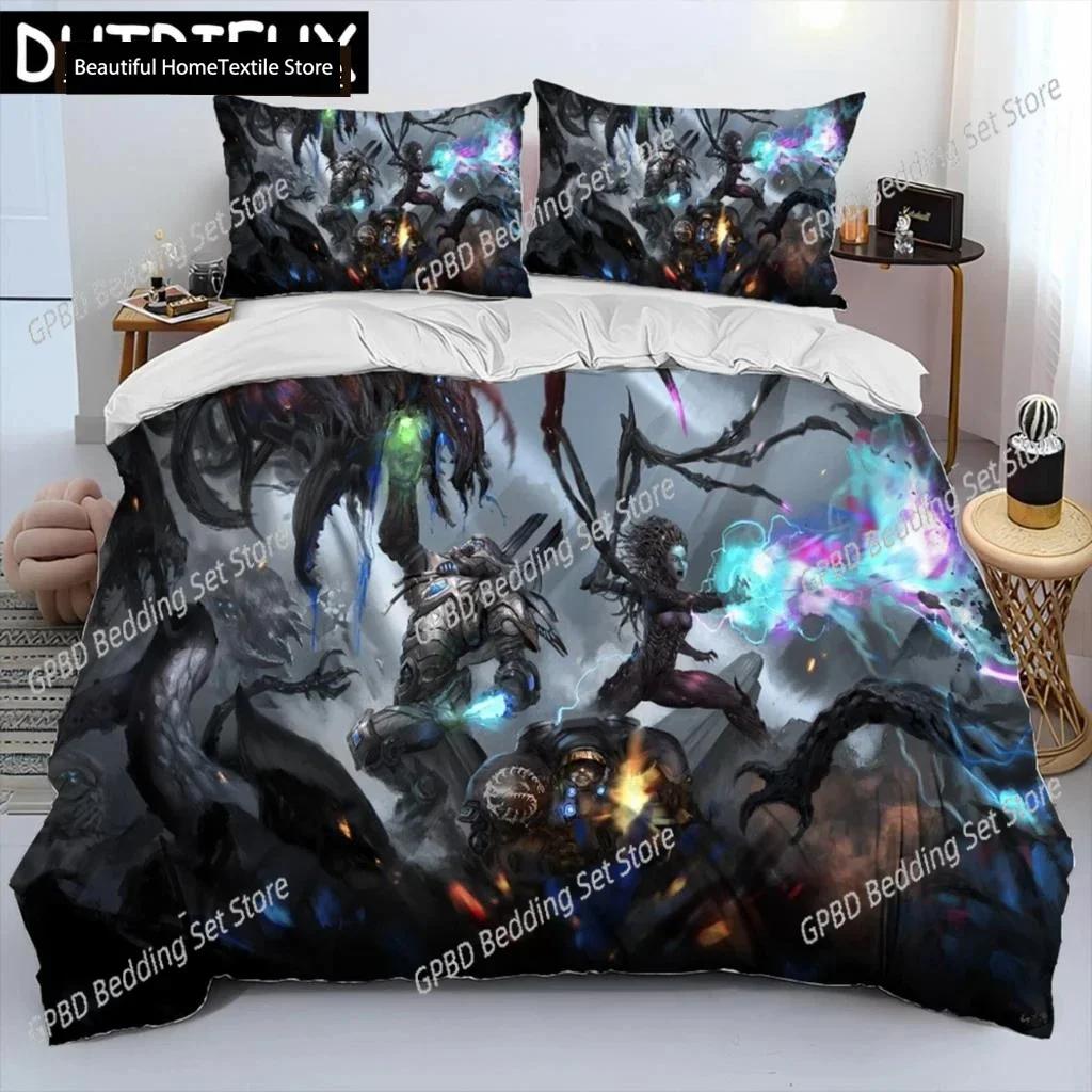 StarCraft Game Gamer PC Bedding Set Boys Girls Twin Queen Size Duvet Cover Pillowcase Bed Boys Adult Fashion Home Textileextile