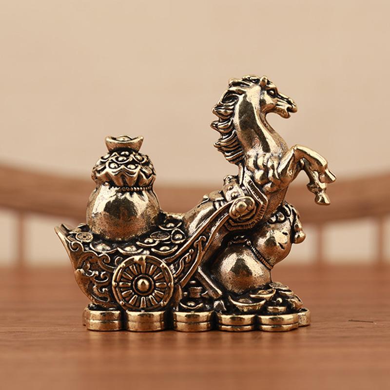 2026 Horse Year Brass Horse Decorative Ornament Horse Zodiac Little Pony Wealth Attracting Figurine Chinese New Year Gift