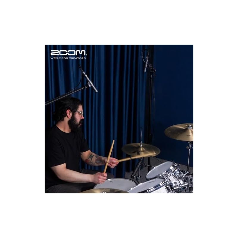 ZOOM ZPC-1 Pencil-Style Condenser Microphones (Set of 2) for Stereo Recording, Drums, Overheads, Acoustic Guitar, and Other Instruments, Lightweight