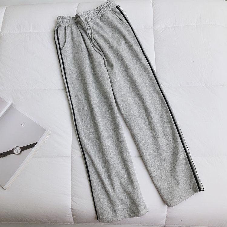 

Спортивные брюки для девочек, серые, весенние, повседневные брюки с широкими штанинами, новинка 2025 года, прямые, свободные брюки Harajuku, летняя одежда 2020 года 4XL серый