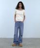 Oioi Collection Daily Cut Wide Denim Pants Light Blue