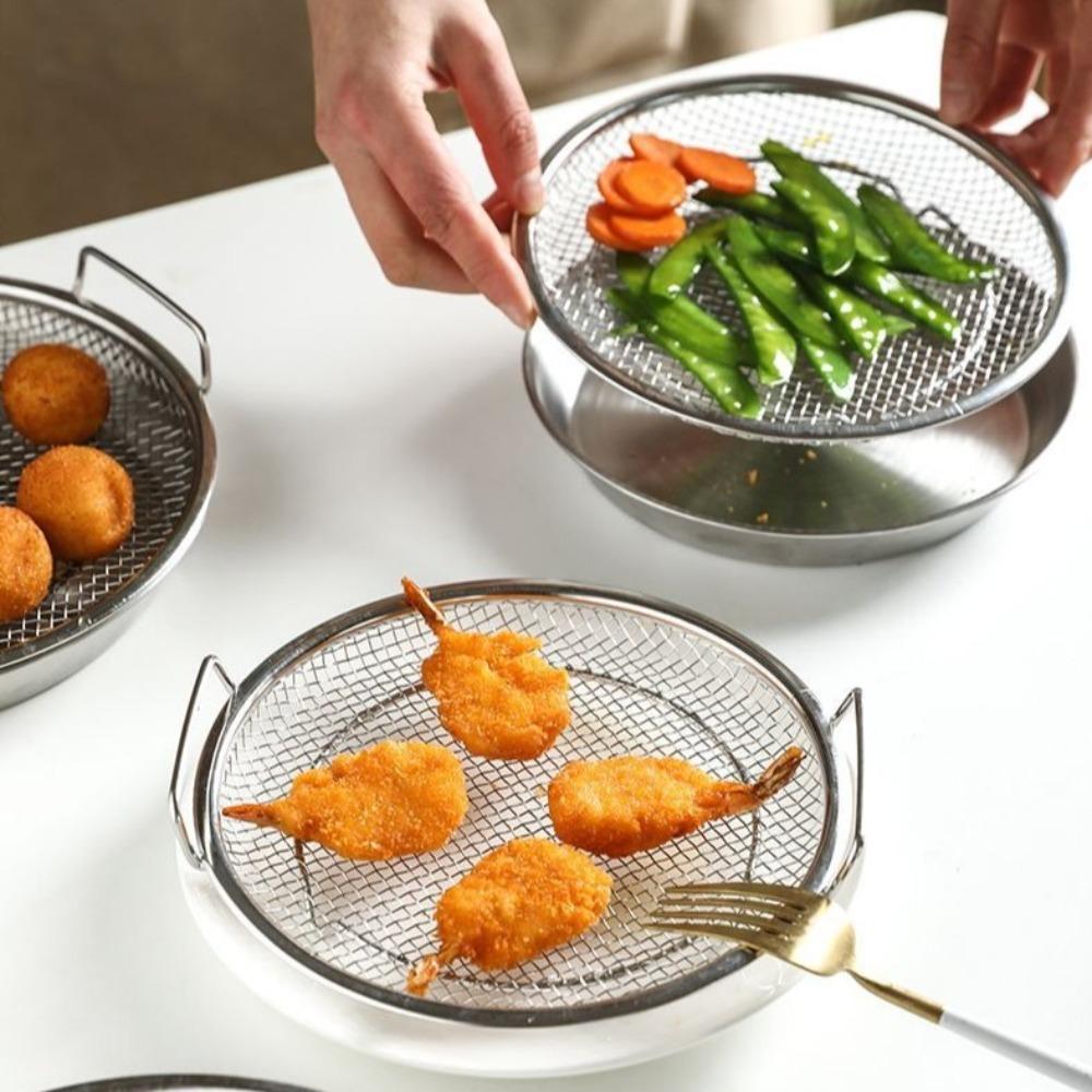 Stainless Steel Oil Filter Pan Set Reusable Stainless Steel Colander  French Fries