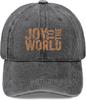Joy To The World Distressed Baseball Cap Vintage Washed Polyester Casual Adult Headwear