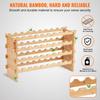 36 Bottle Stackable Modular Wine Rack Bamboo Wood Display Shelf 4-Tier
