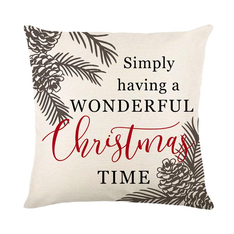 New Christmas Text Pillow Cover Snowflake Slogan Living Room Seat Decoration Cushion Cover Bedside Pillow