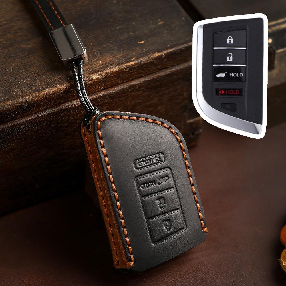 

Handmade Genuine Leather Key Cover for Acura RLX MDX CDX TLX-L NSX Car Keys Protection Case чорний