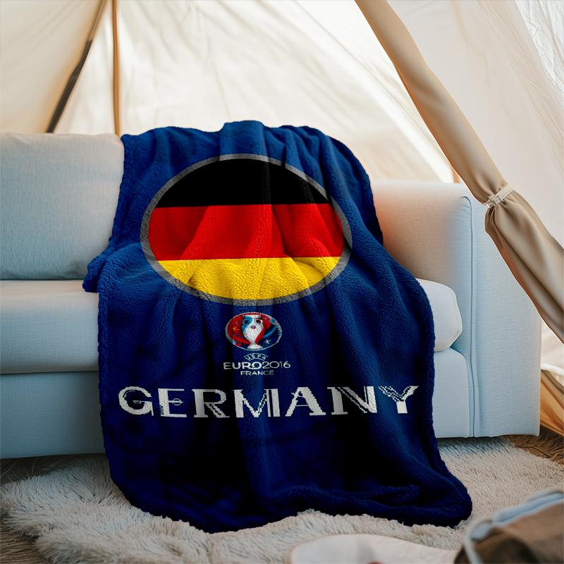 1PC German Football Emblem Printed Soft Flannel Blanket Throw for Adult Bedroom Living Room Sofa Camping Travel Fan gifts Christmas Gifts