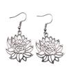 Circle Frame Flowers Dangle Earrings Romantic Floral Female Drop Jewelry