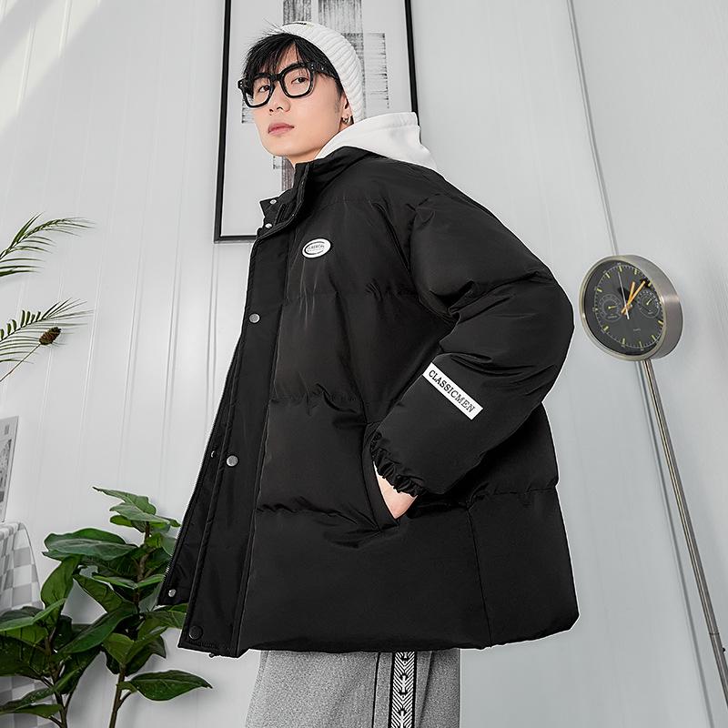 

Winter cotton-padded clothes men s and women s same hooded feather jong cotton-padded clothes men s loose trend versatile cotton-padded jackets S чорний