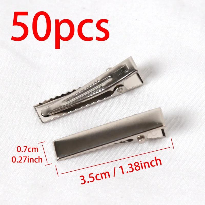 50Pcs Hair Alligator Metal Hair Clips Duckbill Blank Setting Base DIY Hairpins Barrette Ornament Hair Styling Tool Accessories