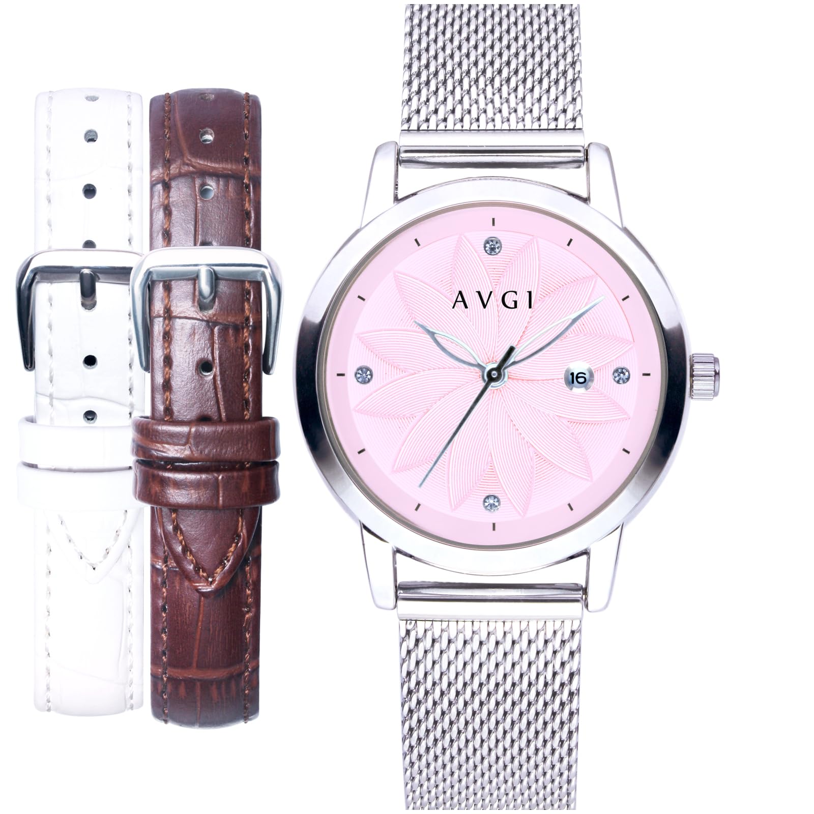 

AVGI Women s Watch, Date Display, Waterproof Function, Replacement Band Included