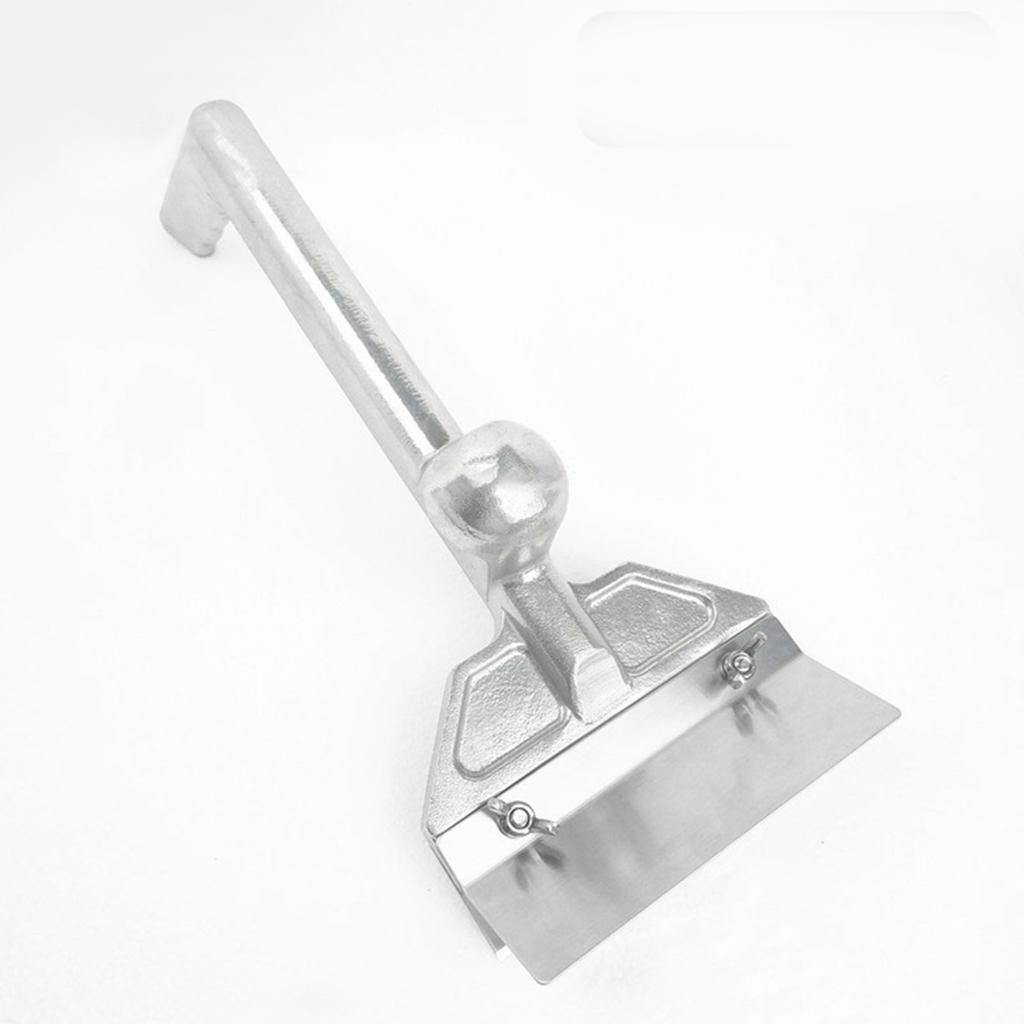 Grillschaber-Set Ergonomischer Griff Spritzschutz Hochleistungs-Grillplattenschaber mit 4 Ersatzklingen für