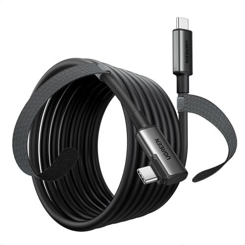 

Кабель UGREEN Link длиной 5 м, совместимый с Quest 1 / 2 /3 / 3s / VR, L-образный кабель USB-C - USB-C, совместимый с PD, быстрая зарядка 60 Вт/3 А, передача данных 5 Гбит/с