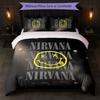 Ensemble de literie 3 pièces imprimé Nirvana Housse de couette avec deux taies d'oreiller Linge de lit doux pour chambre à coucher à la maison