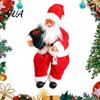 Holiday Mantel Decor Accents Plush Santa Claus Figurine, 11.81 Inch Christmas Sitting Fabric Figurines Doll for Home Decoration And