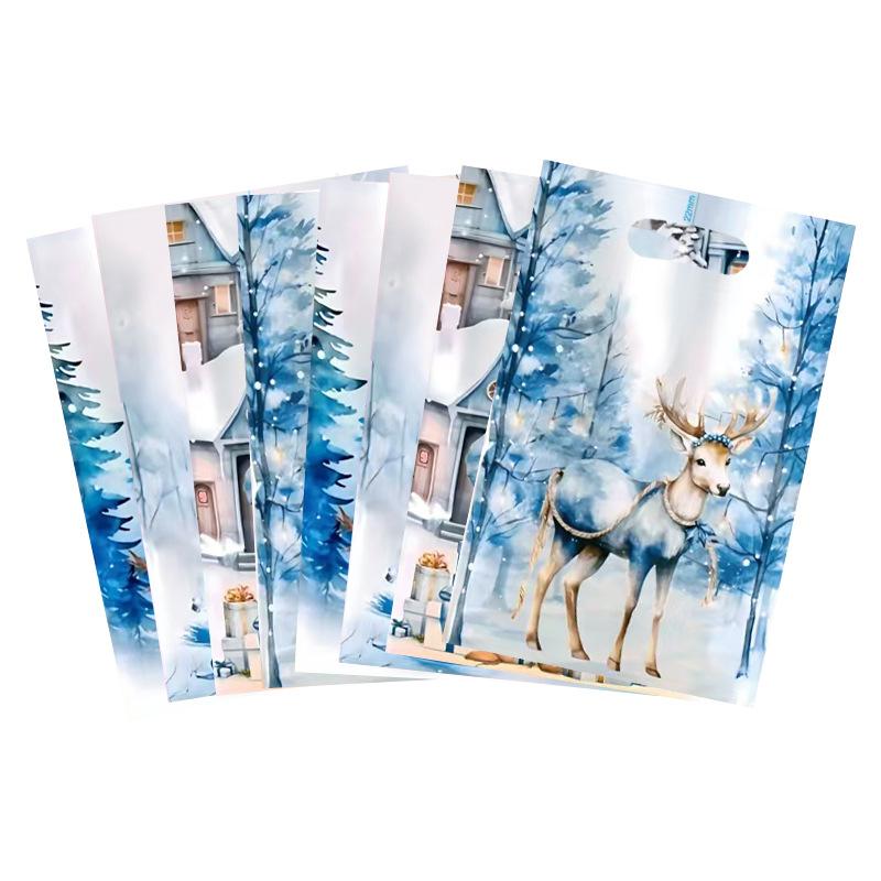 Christmas Gift Bag Printed Design Pearl Film Candy Bag Holiday Party Favor Handbag