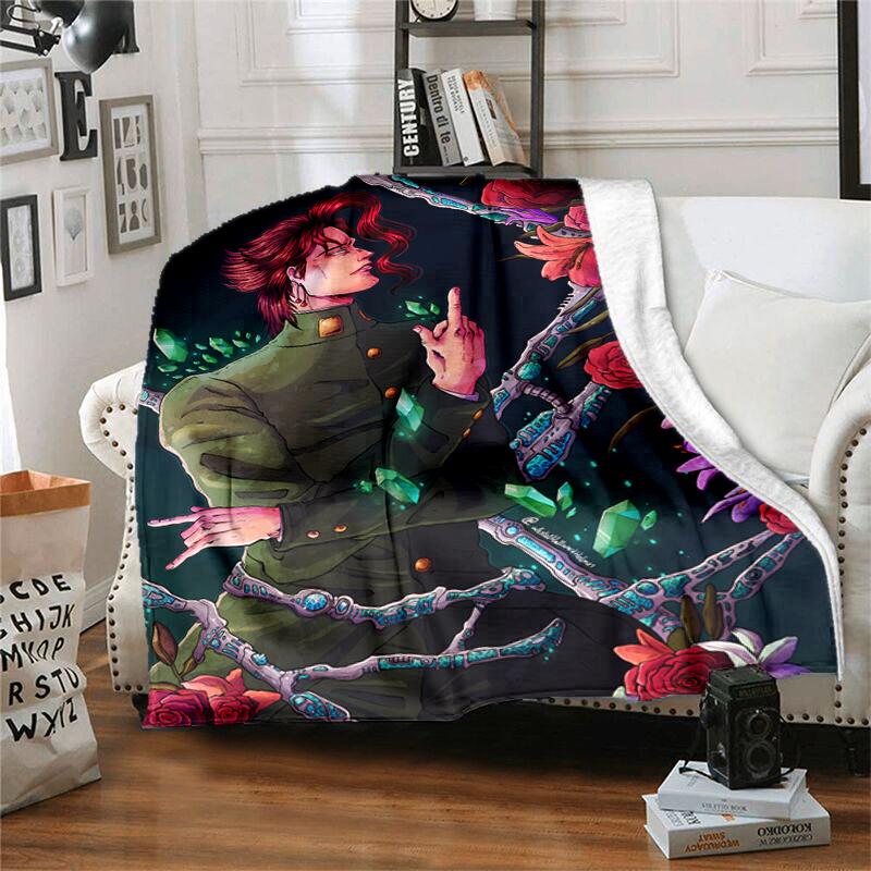 1pc Blanket JoJo's Bizarre Adventure Print Design, Lightweight Blanket for Sofa, Bed- Soft &Warm, Gift for All Seasons like Christmas, Halloween