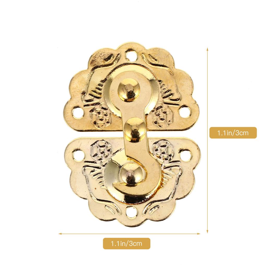 5Pcs Retro Wooden Cabinet Lock Buckle Alloy Metal Hasp for Packing Box Door Furniture Storage Cabinet Box Lock Buckle