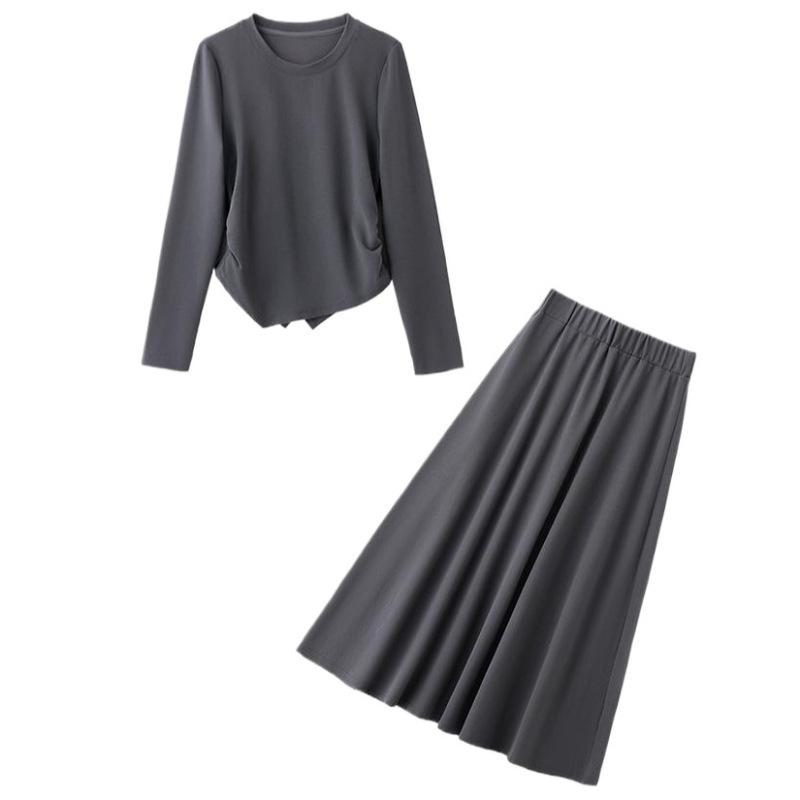 Early Autumn Long-sleeved French Leisure Suit Skirt Women's New Waist Slimming Luxury Two-piece Suit.