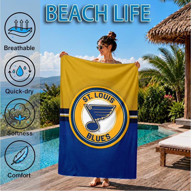 Louis Blues Hockey Team Beach Towel, Super Soft Microfiber, Perfect Gift for Her/Him, Birthday, for Pool, Beach, Travel, Decor Beach Party