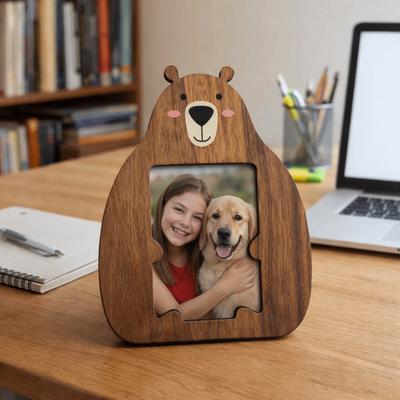 Picture Display Stand Wooden Photo Album Frame Animal Shapes Cartoon Poster Frame Cute Commemorative Frame Bedroom Display
