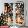 Set Of 2 Flat Printing Merry Christmas Popular Window Curtains Snowman Tree Versatile Fabric Without Electricity Spring Made Polyester