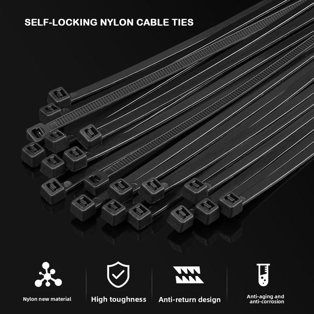 Black White Self-Locking Nylon Wire Rope Tie Self-Locking Cable Management Car Daily Repair