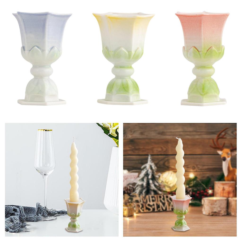 Candlestick Holder Lotus Candle Holder Creative Ornament Desktop Candle Stand for Thanksgiving Home Mantel Decoration