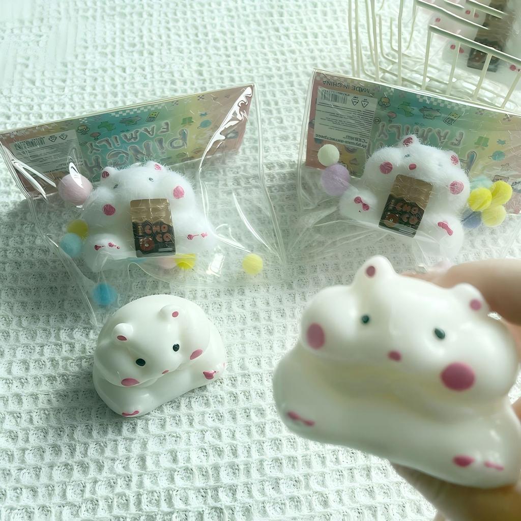 Squishy Hamster Toy Soft PU Foam Stress Relief Squeeze Toy Slow Rising Sensory Fidget Toy for Kids and Adults