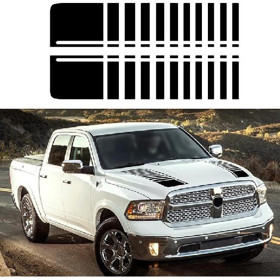 Ramuel Car Hood Modified Racing Stripes Vinyl Decorative Scratch Decals 2 Pieces For All Cars SUV Truck Off-Road Vehicle Universal (F1 Grey) чёрный