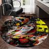 Valentino Riding Through The Storm Round Rug, Non-slip Chair Mat, Home Decor, Circle Carpet Perfect for Office, Bedroom, Living Room,Christmas Gift