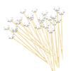 100Pcs Pumpkin Cocktail Sticks Natural Bamboo Toothpicks with Decoration 12cm Cocktail Picks for