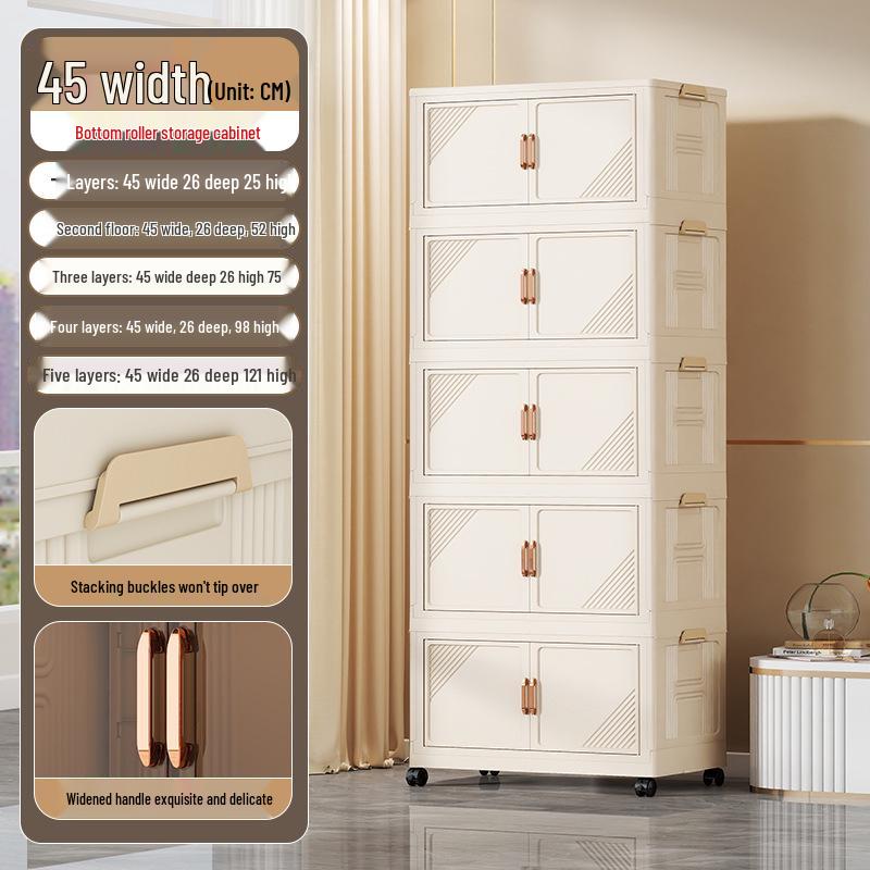 Foldable Multi-Layer Storage Cabinet for Clothing, Snacks, Books, and Toys