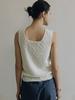 LOEUVRE Pure Cotton Soft Textured Knit Sleeveless Top Sk6Mp740_2Color