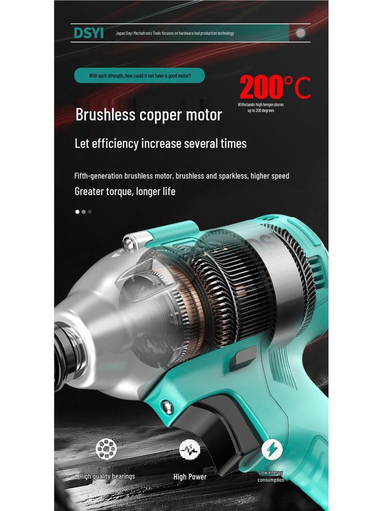 V Japanese Da Yi Brushless Electric Torque Wrench - 2106 Impact Scaffolder for Woodworking & Auto Repair