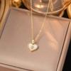 Love Necklace Women'S Light Luxury Simple Copper Micro-Inlaid Zircon Pendant Exquisite Collarbone Chain
