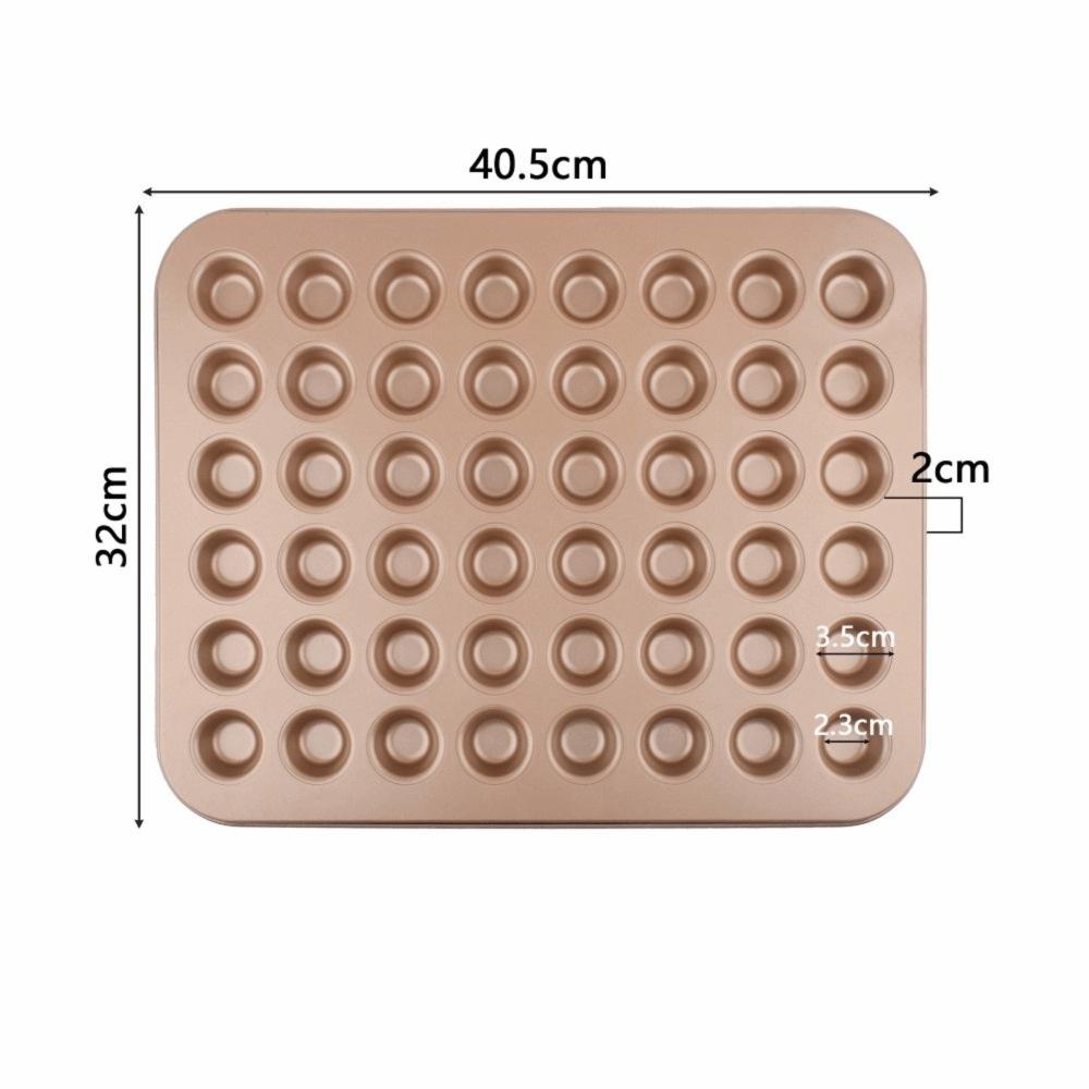 

48 Cups Mini Round Cupcake Pan Carbon Steel Steel Muffin Pan Baking Mold Restaurant Bakery золотий