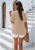 2026 Spring/Summer Women's V-neck Short-sleeved Casual Top - Elegant European and American Style