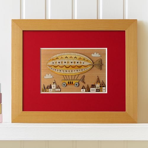 KINOWA "Airship" Wood-Paper-Art Original Handmade Kit Vehicle Made in Japan