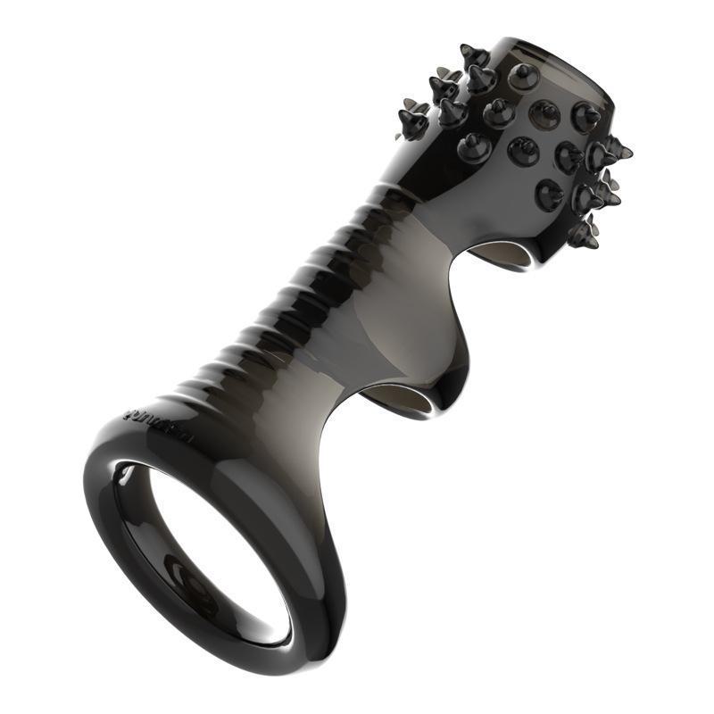 Men's Anti-Shedding Leather Penis Sleeve Ring with Wolf Tooth Design