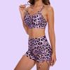 New Sexy Leopard Print Elastic Sports Bra and Yoga Set