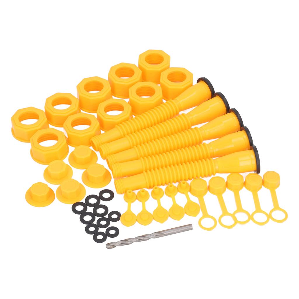 5 Set Gas Can Spout Kit Anti Spill HDPE Flexible 8.1in Hose Gas Can Nozzle Replacement for 1 2 5 10 Gallon Fuel Cans