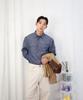 Shift G Cotton Linen Work Shirt Blue